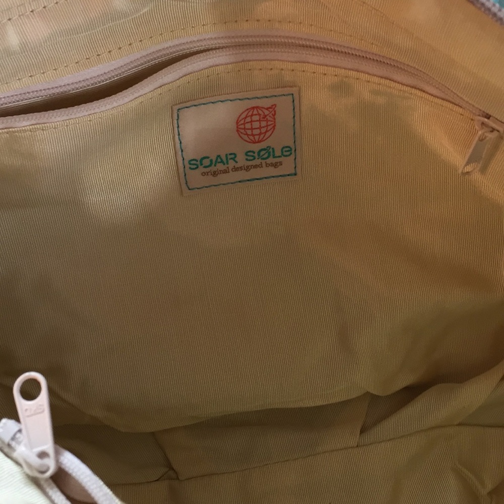 Unique bag, teal/green, gold floral, gorgeous, EUC - Picture 6 of 8